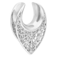 Ear Saddles orientales argentées 25mm Ear Saddles orientales argentées avec motif délicat, 25,0 mm