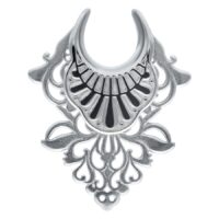 Ear Saddles baroques en argent, filigrane Ear Saddles baroques filigranes en acier chirurgical argenté