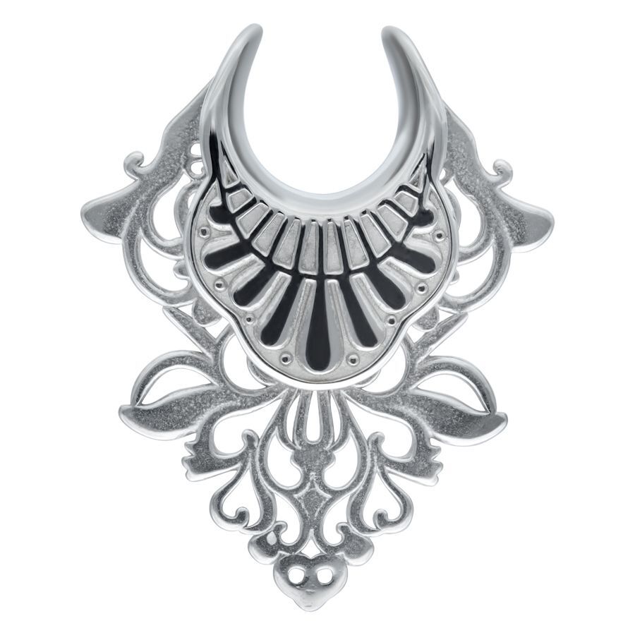 Ear Saddles baroques en argent, filigrane Ear Saddles baroques filigranes en acier chirurgical argenté