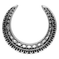 Ear Saddles Maori 8,0 mm Argent Ear Saddles Maori argentés de 8,0 mm sur fond blanc