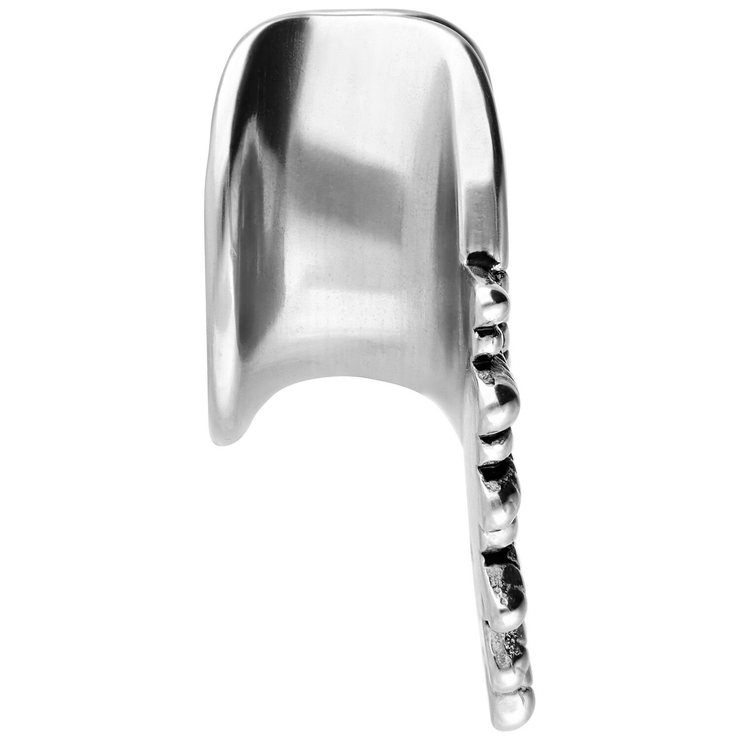 Earsaddle Indiana argenté en acier chirurgical Earsaddle argenté en acier chirurgical 316L sur fond blanc