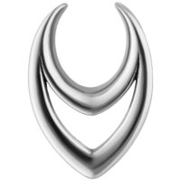 Earsaddles double flèche argentés en acier chirurgical, taille 8,0 mm, sur fond blanc