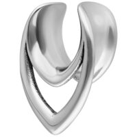 Earsaddles Double Arrow argentées en acier chirurgical 316L, taille 8,0 mm, sur fond blanc