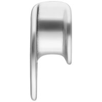 Double Arrow Earsaddles argentés en acier chirurgical, taille 8,0 mm, sur fond blanc