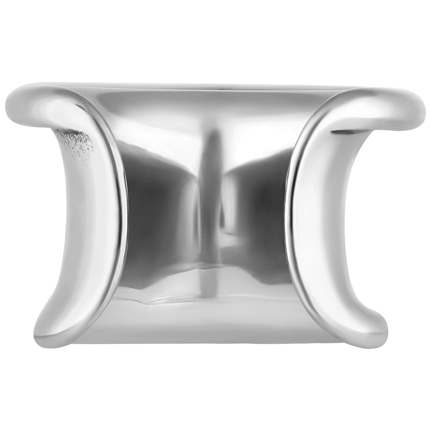 Double Arrow Earsaddle argenté en acier chirurgical, 8,0 mm, sur fond blanc