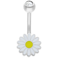 Daisy Micro Bananabell Argent avec Cristal Micro Bananabell argent avec pendentif marguerite et cristal clair
