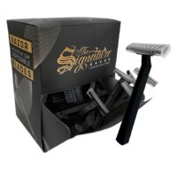 Rasoir jetable noir pour tatoueurs Rasoir jetable noir en acier chirurgical avec capuchon de protection, en boîte