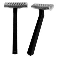 Rasoirs noirs en acier chirurgical Deux rasoirs noirs en acier chirurgical 316L sur fond blanc