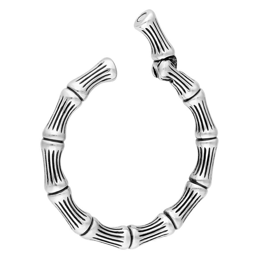 Bonechain poids d'oreille en acier chirurgical, argent Poids d'oreille Bonechain en argent, acier chirurgical, rond, sur fond blanc