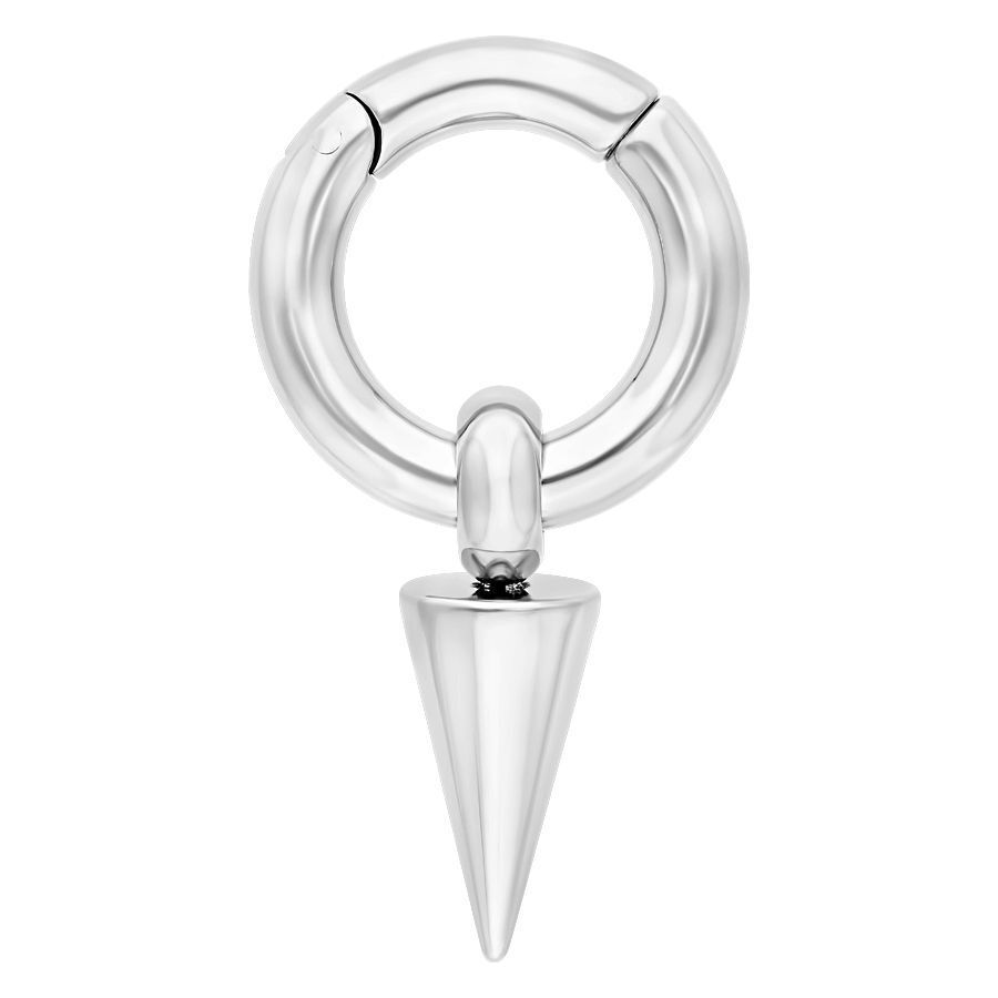 Poids d'oreille en argent en acier chirurgical Poids d'oreille en argent en acier chirurgical sur fond blanc