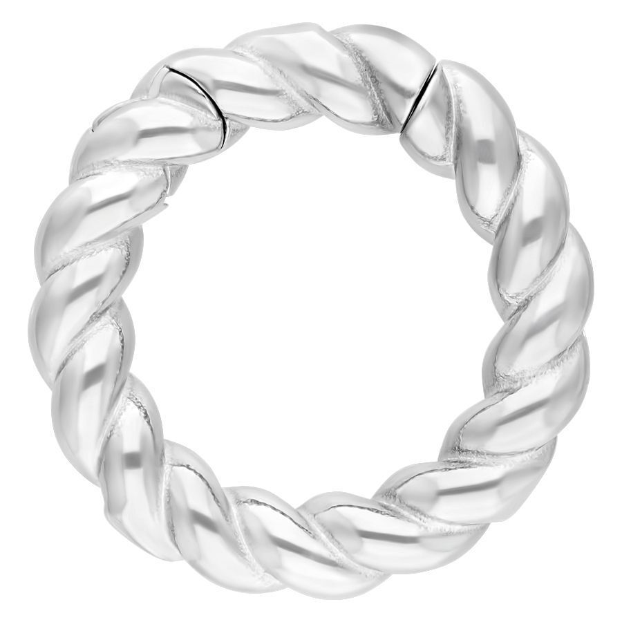 Poids d'oreille tressés en acier argenté Poids d'oreille rond tressé en acier argenté brillant sur fond blanc