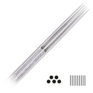Aiguilles de tatouage en acier chirurgical 316L sur fond blanc