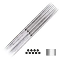 Magnum Long Taper Aiguilles de Tatouage 20 pcs Aiguilles de tatouage Magnum Long Taper en acier chirurgical argenté sur fond blanc