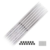 Magnum Long Taper Tattoonadeln 20 Stk Aiguilles Magnum Long Taper argentées sur fond blanc