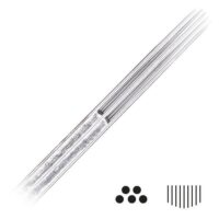 Magnum Curved Long Taper aiguilles de tatouage 50 pcs Aiguilles de tatouage Magnum Curved Long Taper en acier chirurgical sur fond blanc