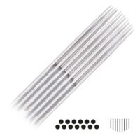 Aiguilles de tatouage Magnum Curved Long Taper 50 pièces Aiguilles de tatouage en acier chirurgical argenté sur fond blanc