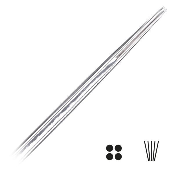 Aiguilles Rondes Liner Long Taper 50 pcs Aiguille de tatouage ronde en acier chirurgical sur fond blanc