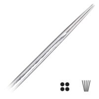 Aiguilles de tatouage rondes en acier chirurgical, 50 pcs Gros plan sur des aiguilles de tatouage rondes en acier chirurgical sur fond blanc