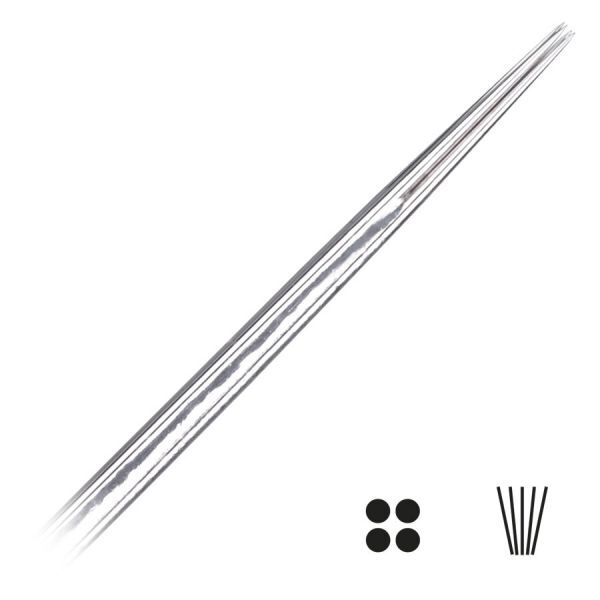 Aiguilles de tatouage rondes en acier chirurgical, 50 pcs Gros plan sur des aiguilles de tatouage rondes en acier chirurgical sur fond blanc