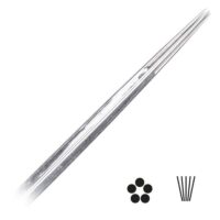 Aiguilles de tatouage rondes en acier chirurgical Aiguilles de tatouage rondes en acier chirurgical 316L sur fond blanc