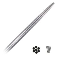 Aiguilles de tatouage Round Liner Long Taper Aiguilles de tatouage en acier chirurgical argenté sur fond blanc