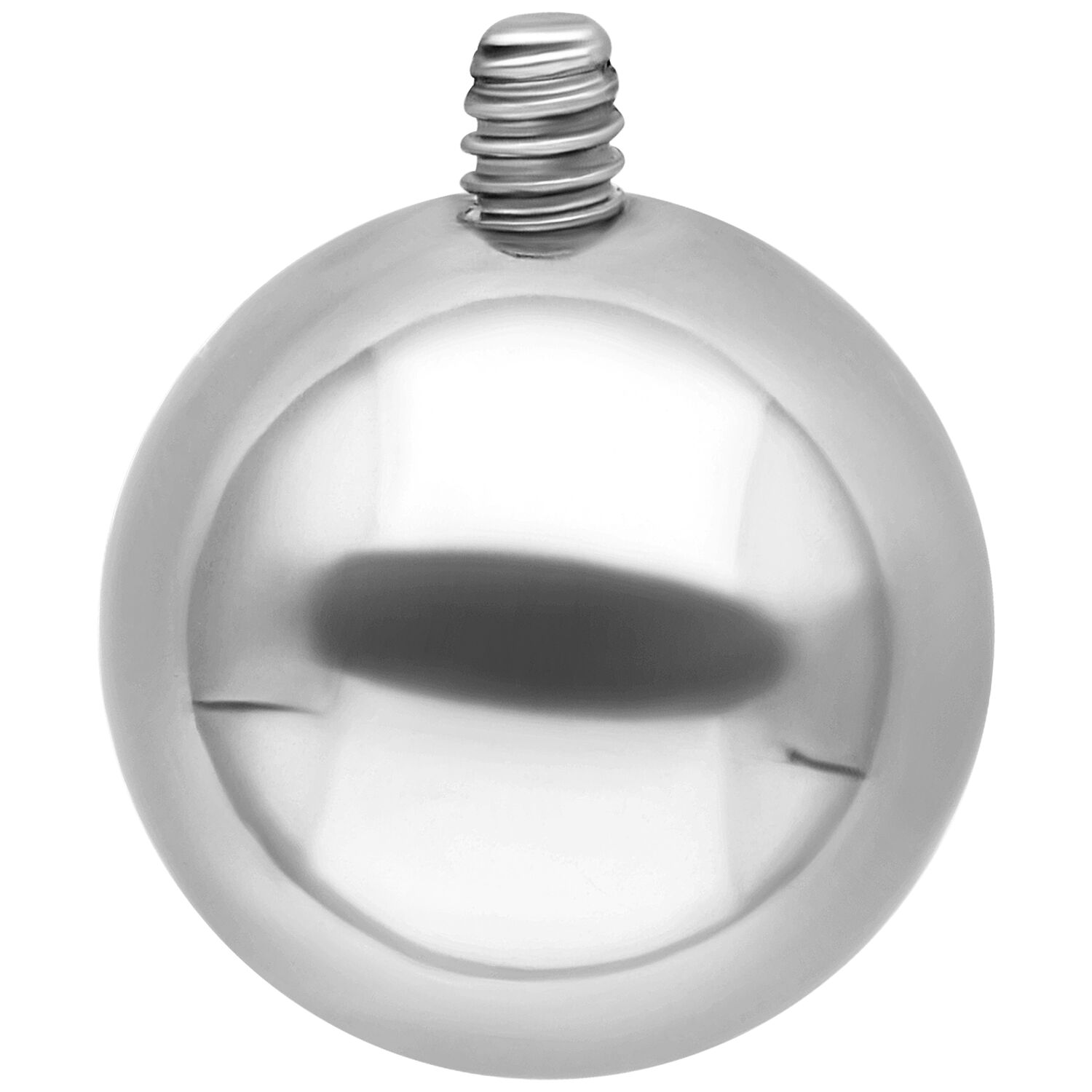 Anneau de piercing argenté avec boule vissée Anneau de piercing argenté avec boule vissée de 10 mm sur fond blanc