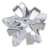 Labret Star Stone argenté avec cristal Labret argenté avec cristal transparent en forme d'étoile sur fond blanc
