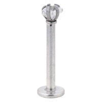 Labret Star Stone en acier chirurgical Labret argenté avec pointe cristalline sur fond blanc
