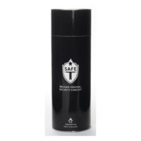 Extincteur blanc au design minimaliste Extincteur noir en forme cylindrique sur fond blanc