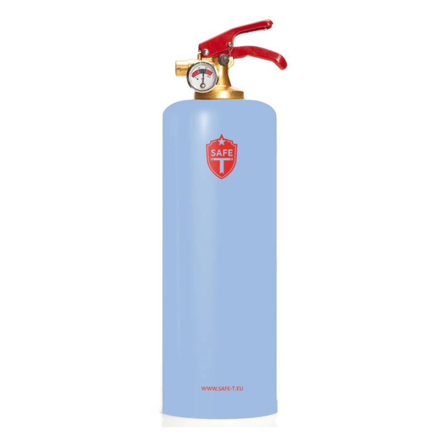 Extincteur bleu SafeT 1kg Extincteur bleu avec poignée rouge sur fond blanc