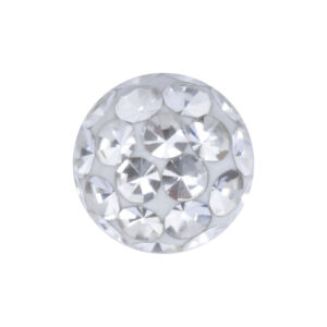 Embout de piercing rond en acier chirurgical avec cristaux transparents
