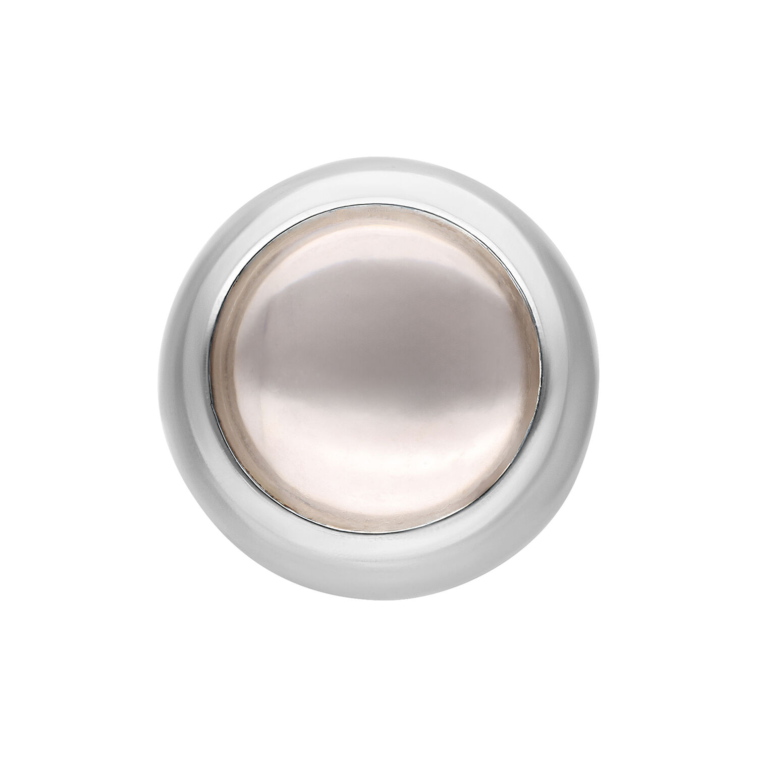 Boule clip argentée avec cristal Boule clip argentée avec cristal brillant, gros plan