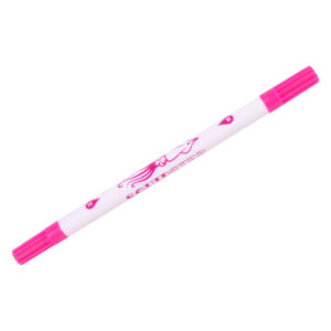 Stylo de tatouage rose à double face avec logo Squidster sur fond blanc