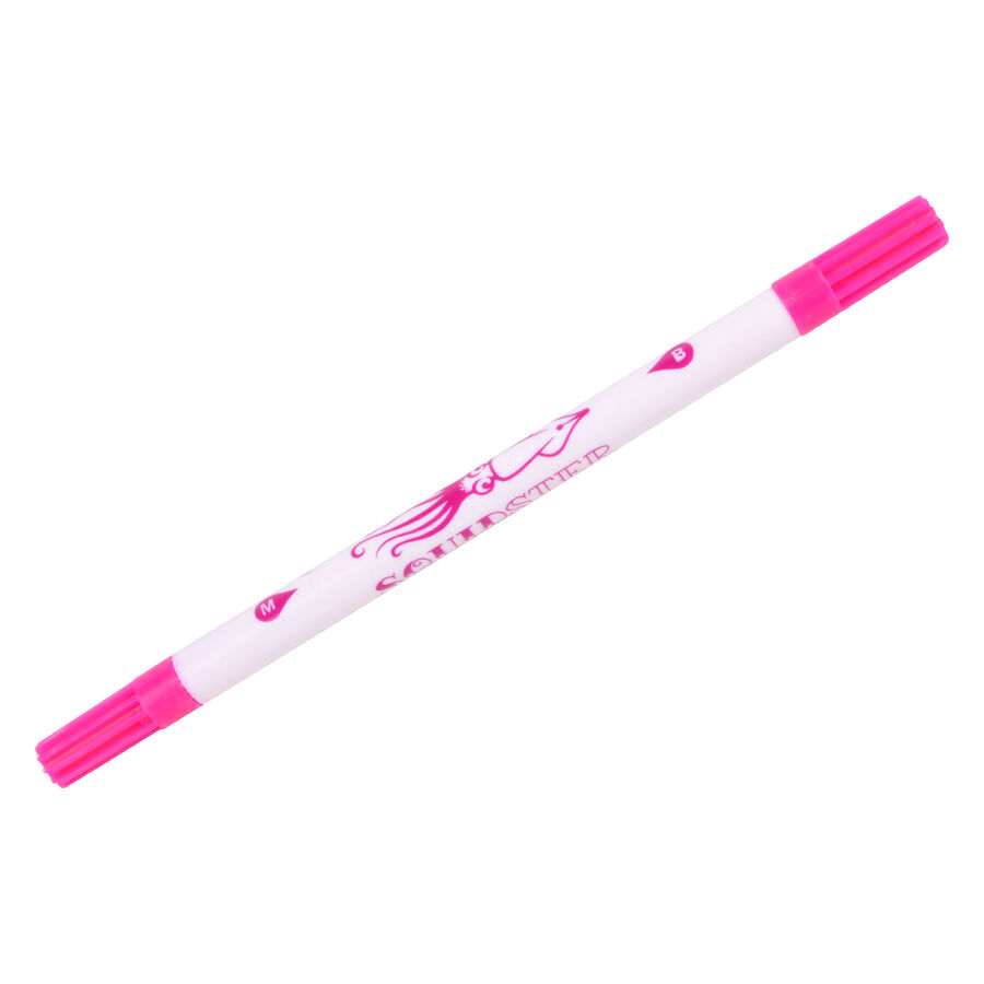 Tatouage Stylo Squidster en Rose, non stérile Stylo de tatouage rose à double face avec logo Squidster sur fond blanc