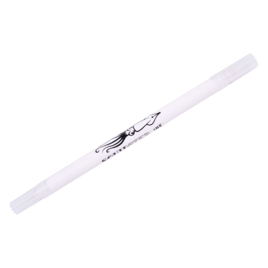 Gomme blanche Squidster Tattoo non stérile Stylo gomme blanc avec logo Squidster sur fond blanc