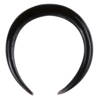 Piercing en corne en forme de croissant noir Piercing en corne noire en forme de croissant sur fond blanc