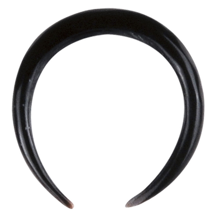 Piercing en corne en forme de croissant noir Piercing en corne noire en forme de croissant sur fond blanc