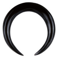 Croissant en corne noire pour piercing d'oreille Croissant noir en corne de buffle d'eau sur fond blanc