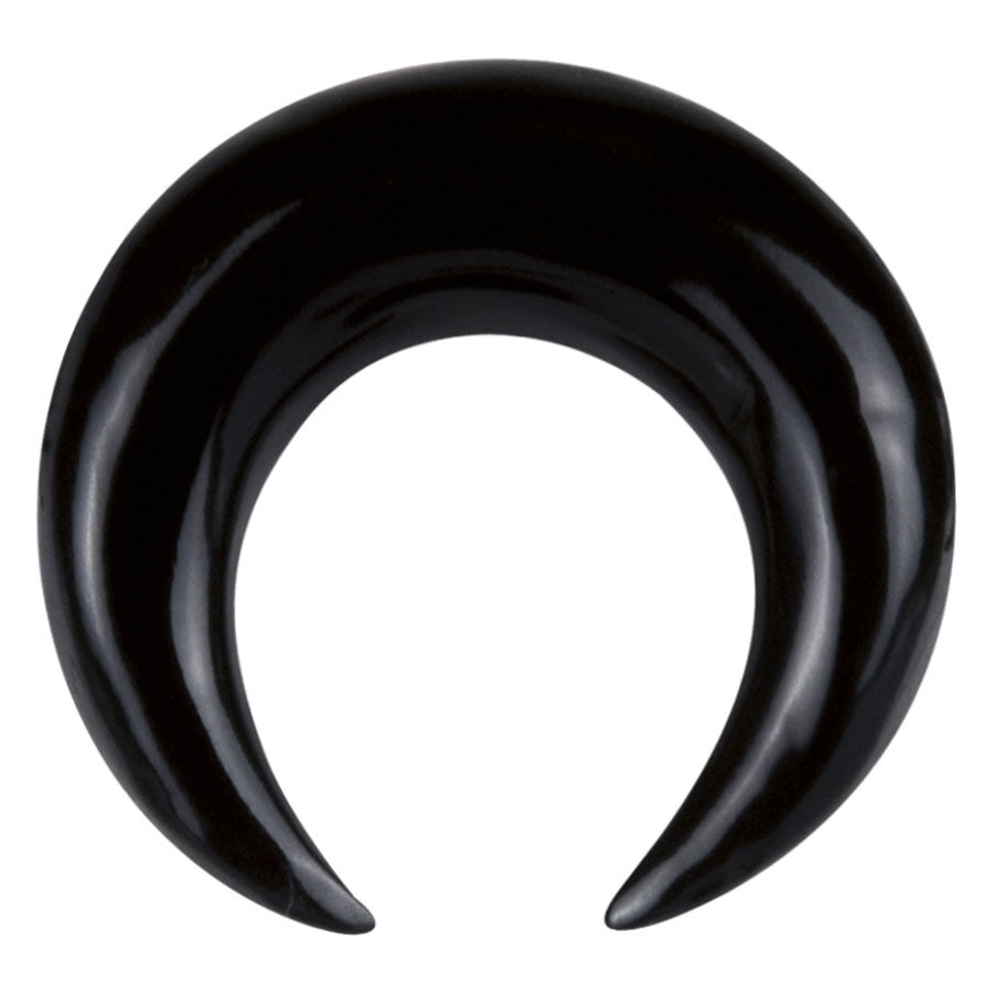 Piercing en corne noire en forme de croissant, unisexe Piercing en corne noire en forme de croissant sur fond blanc, unisexe