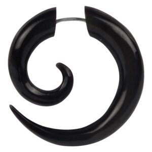 Spirale noire en corne de buffle 1,2 mm sur fond blanc