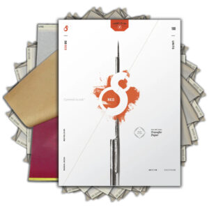 Paquet de papier à pochoirs RED Tattoo, blanc avec logo rouge, 100 feuilles