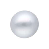 Perle en titane argentée pour piercings Boule argentée brillante en titane sur fond blanc
