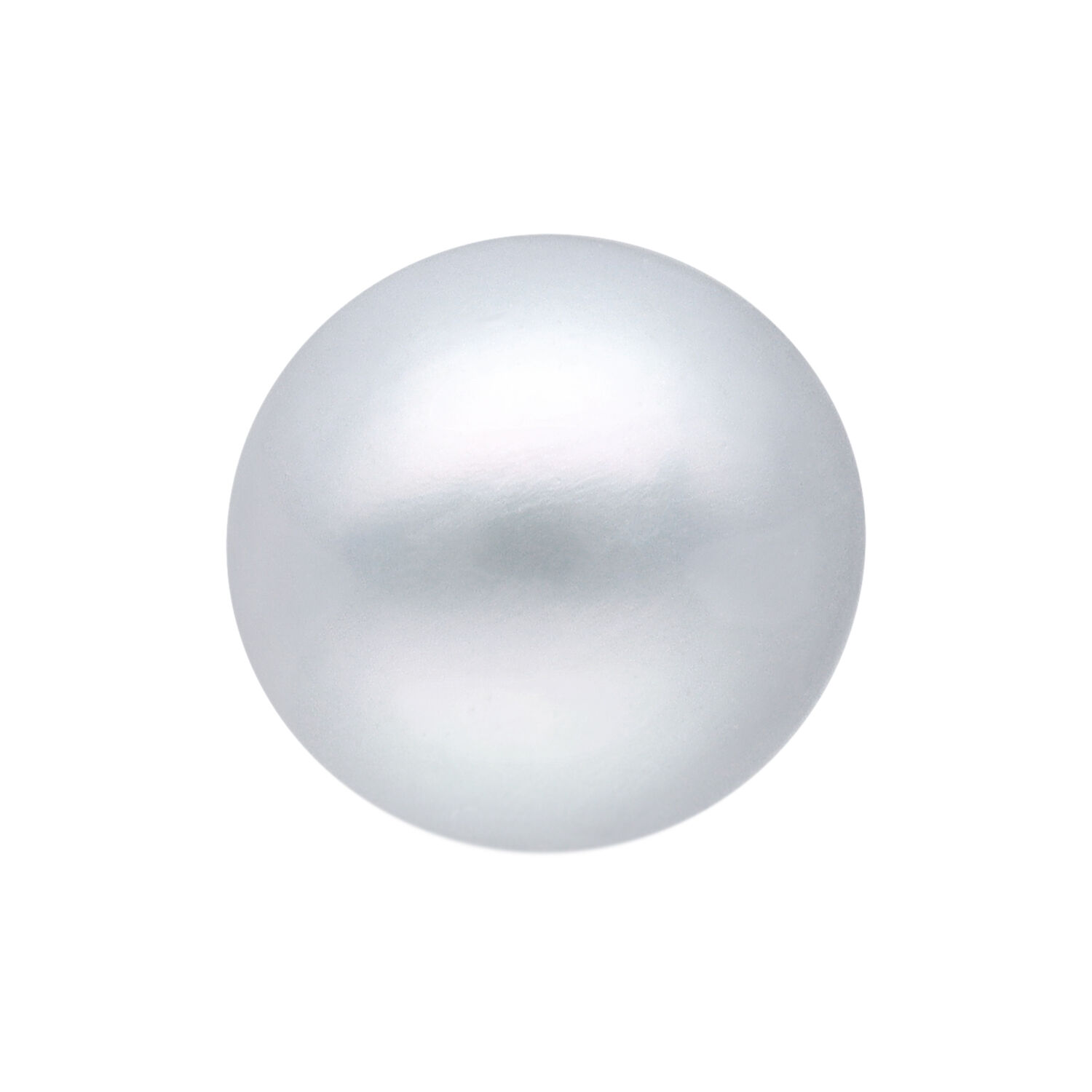 Perle en titane argentée pour piercings Boule argentée brillante en titane sur fond blanc