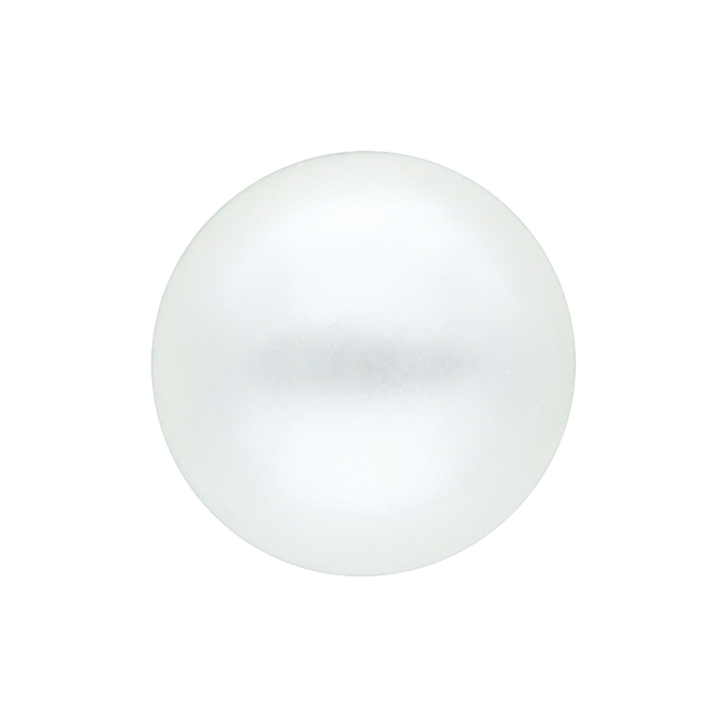 Perle synthétique blanche pour piercings Perle synthétique blanche sur fond blanc, lisse et ronde