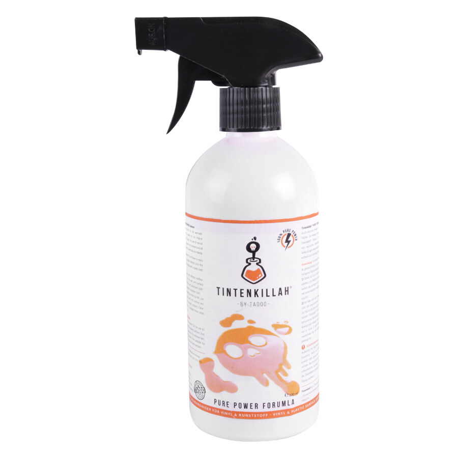 TADOO Tintenkillah 500 ml flacon pulvérisateur Flacon pulvérisateur TADOO Tintenkillah 500 ml avec tête noire sur fond blanc
