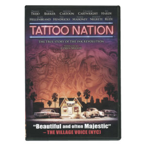 Couverture du DVD Tattoo Nation avec un design coloré et des voitures au premier plan