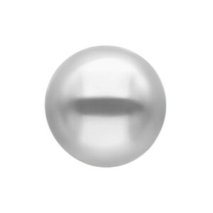 Boule argentée avec filetage interne sur fond blanc