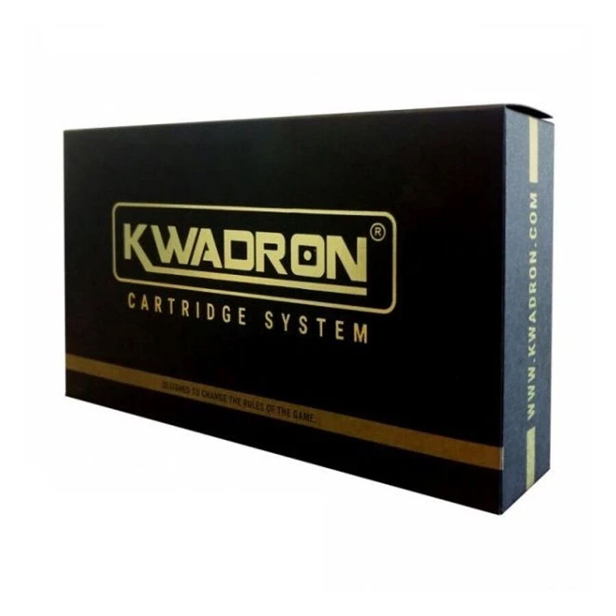 Cartouches Kwadron Flat Long Taper 5er Boîte noire Kwadron avec écriture dorée sur fond blanc