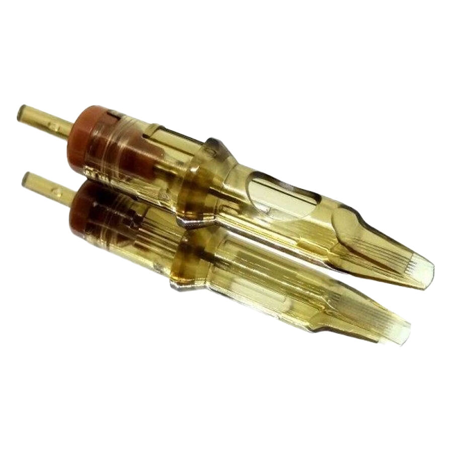 Cartouches Magnum Long Taper Tattoonadeln Deux cartouches Magnum Long Taper transparentes sur fond blanc