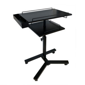 Table de tatouage noire à deux niveaux sur fond blanc